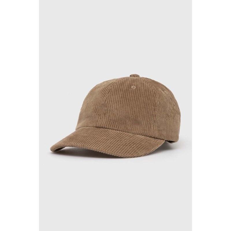 Norse Projects czapka z daszkiem sztruksowa Wide Wale Corduroy Sports Cap kolor beżowy gładka N80-0131-0966
