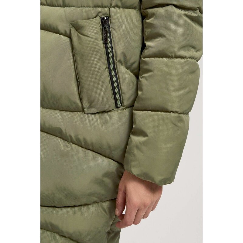Damski płaszcz zimowy Moodo Z-KU-4214 - oliwkowy