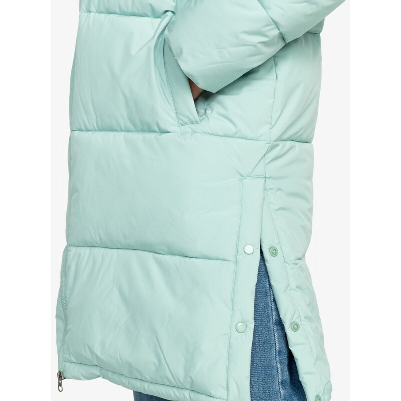 Damski płaszcz zimowy Roxy Test Of Time - zielony/niebieski