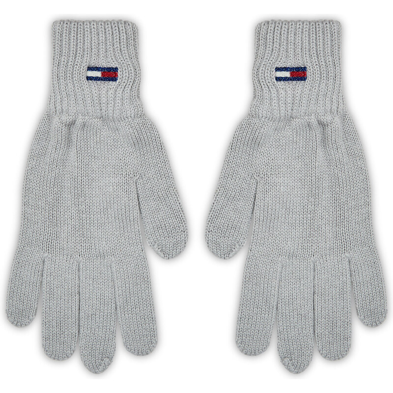 Rękawiczki Damskie Tommy Jeans Tjw Flag Gloves AW0AW15480 Silver Grey P03