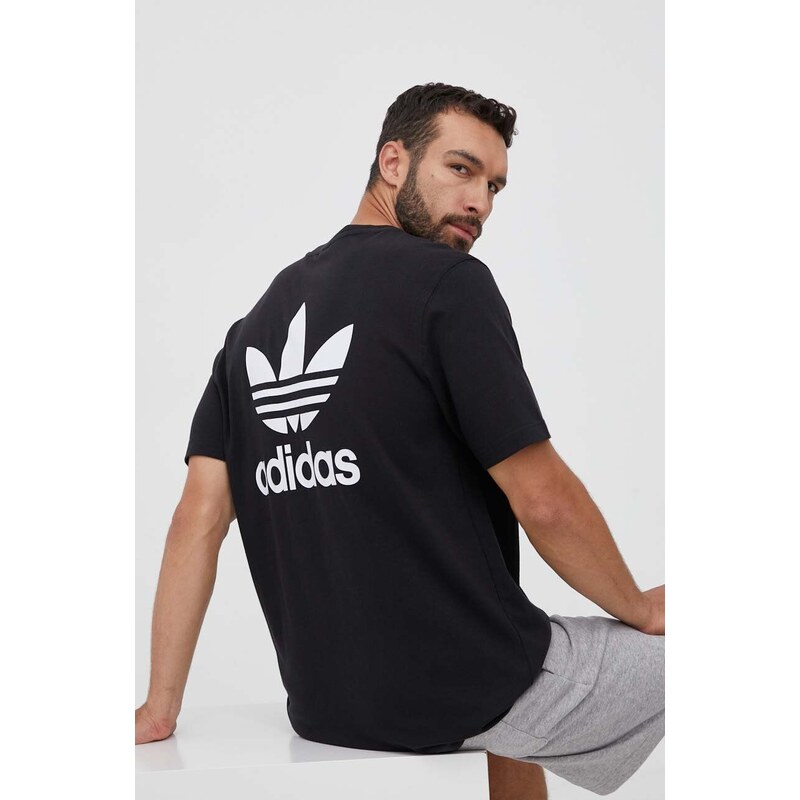 Adidas originals t-shirt outlet z nadrukiem czarny