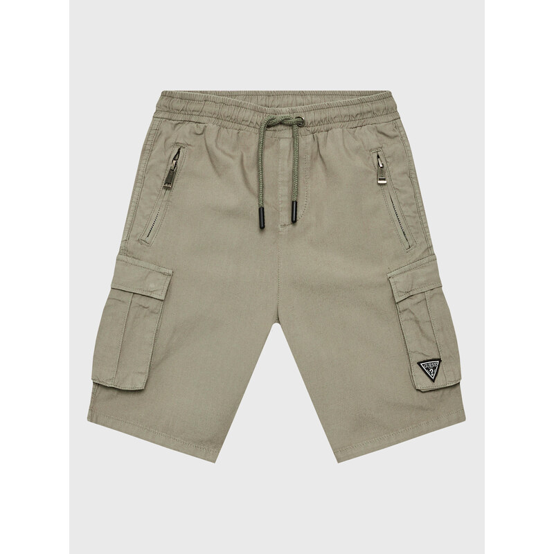 Guess Szorty materiałowe L2RD01 D3XN0 Khaki Regular Fit