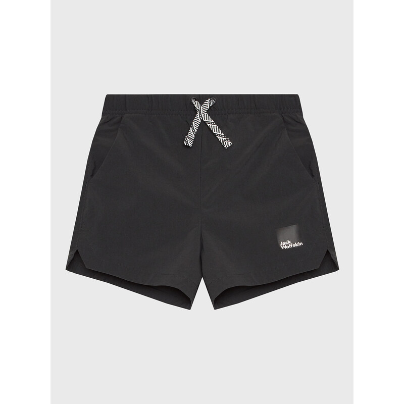 Jack Wolfskin Szorty materiałowe Teen 1609871 Czarny Regular Fit