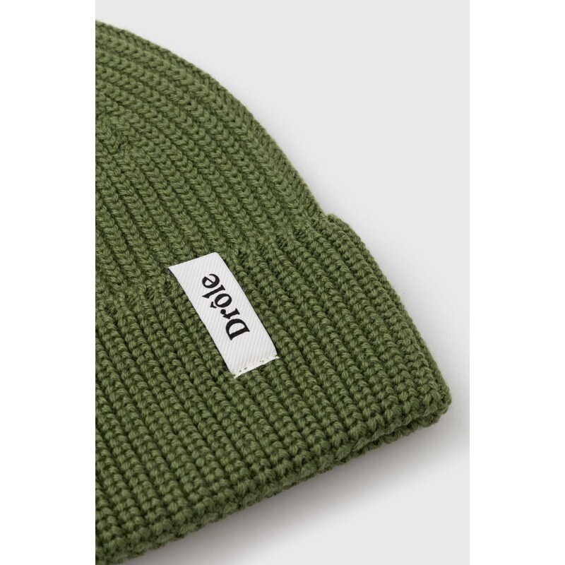 Drôle de Monsieur czapka wełniana Le Bonnet Drôle kolor zielony z grubej dzianiny wełniana C-BN100-WO007-KK