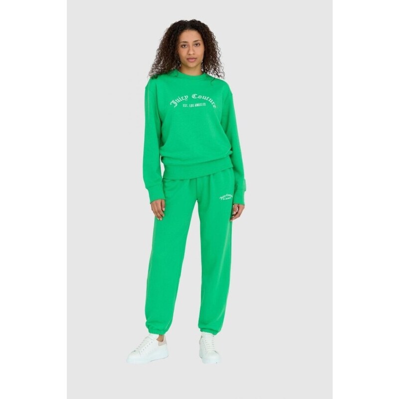 JUICY COUTURE Zielona bluza damska saoirse recycled z haftowanym logo, Wybierz rozmiar XS