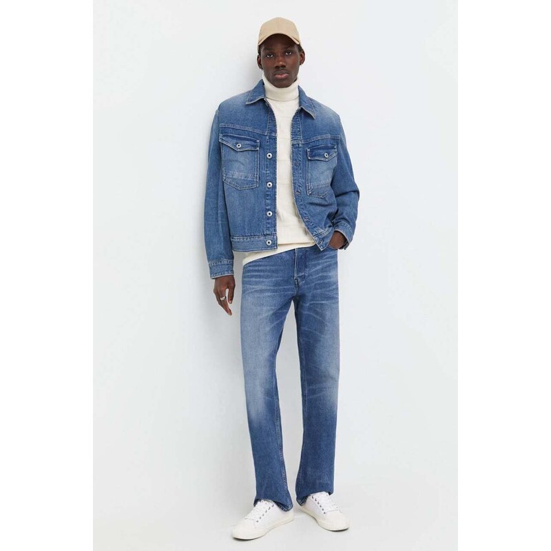 G-Star Raw kurtka jeansowa męska kolor niebieski przejściowa