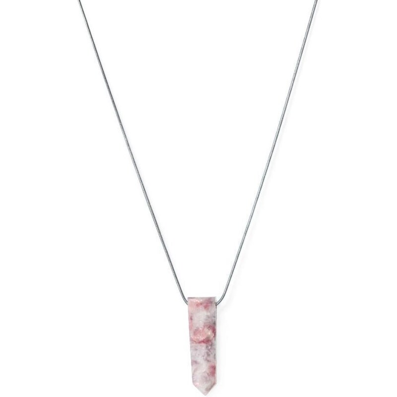 Naszyjnik damski kryształ różowy turmalin - Srebro Trimakasi