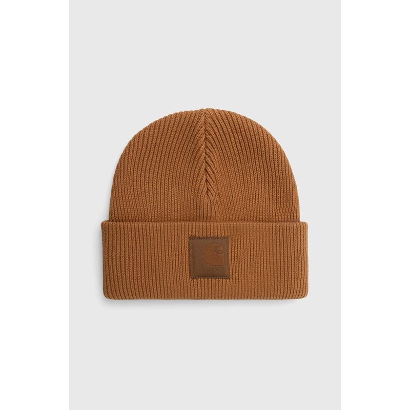 Carhartt WIP czapka bawełniana Milo Beanie kolor brązowy z grubej dzianiny bawełniana I032224.HZXX