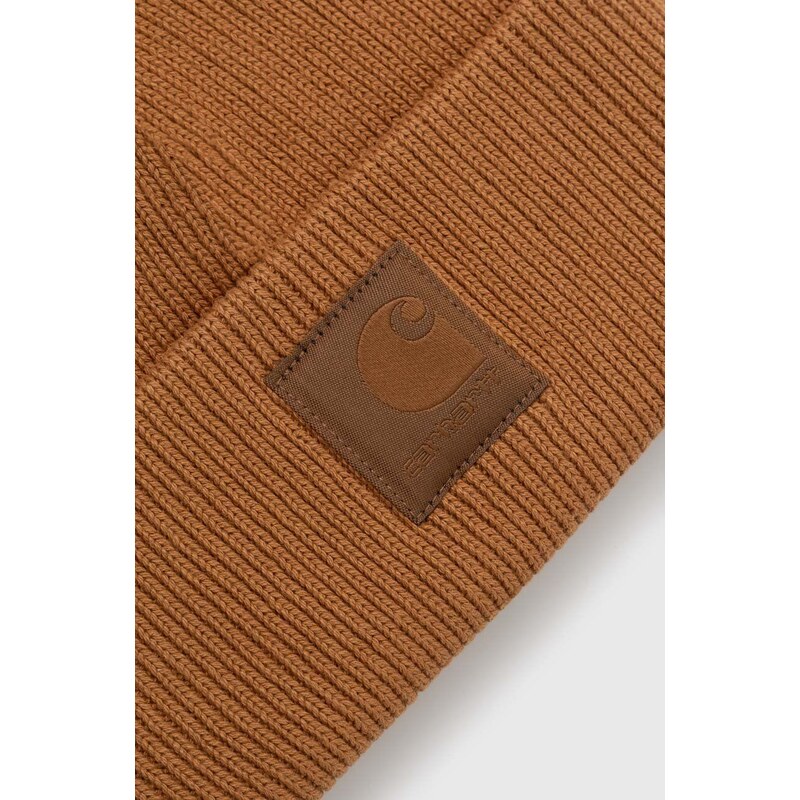 Carhartt WIP czapka bawełniana Milo Beanie kolor brązowy z grubej dzianiny bawełniana I032224.HZXX