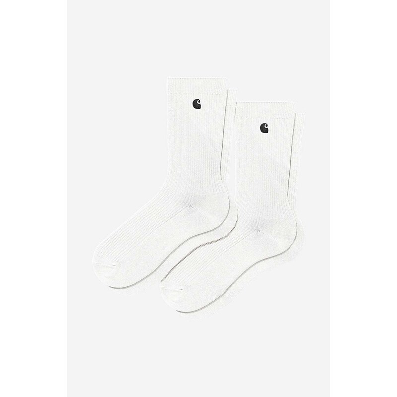 Carhartt WIP skarpetki Madison Pack Socks 2-pack kolor biały I030923-BLACK/WHIT