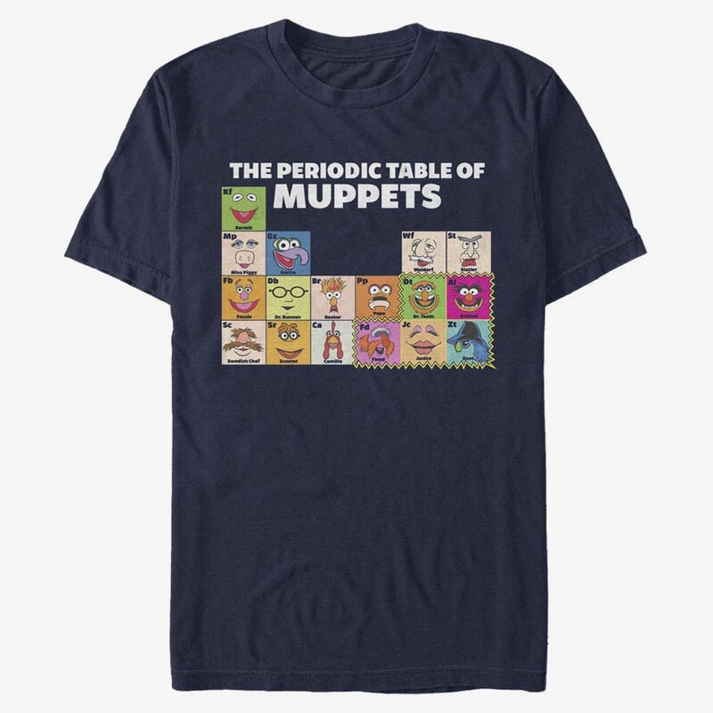 Koszulka męska Merch Disney Classics Muppets - PERIODIC TABLE OF MUPPETS Unisex T-Shirt Navy Blue
