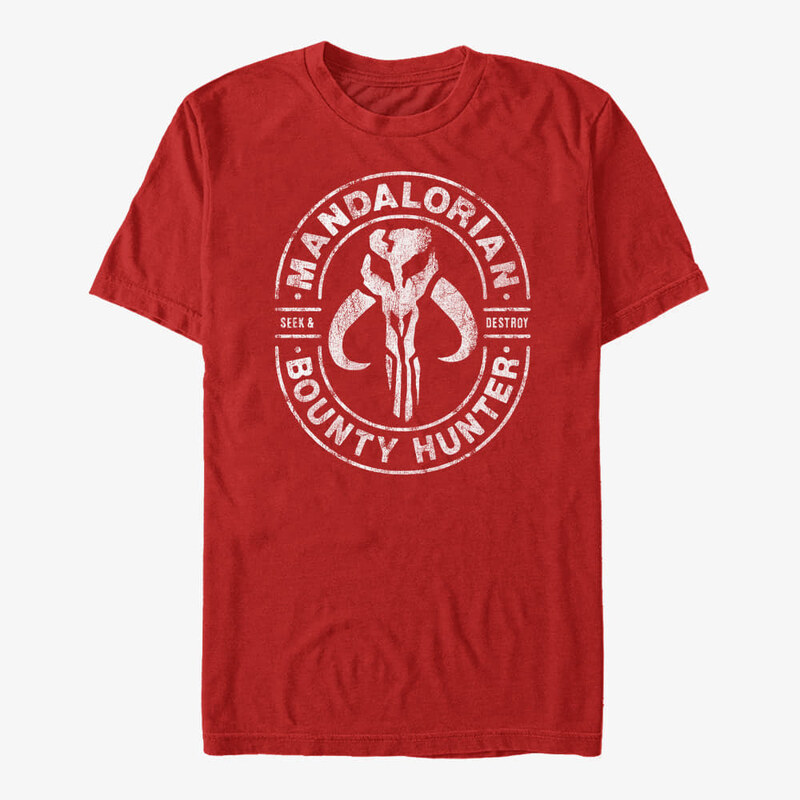 Koszulka męska Merch Star Wars: The Mandalorian - Gun for Hire Unisex T-Shirt Red