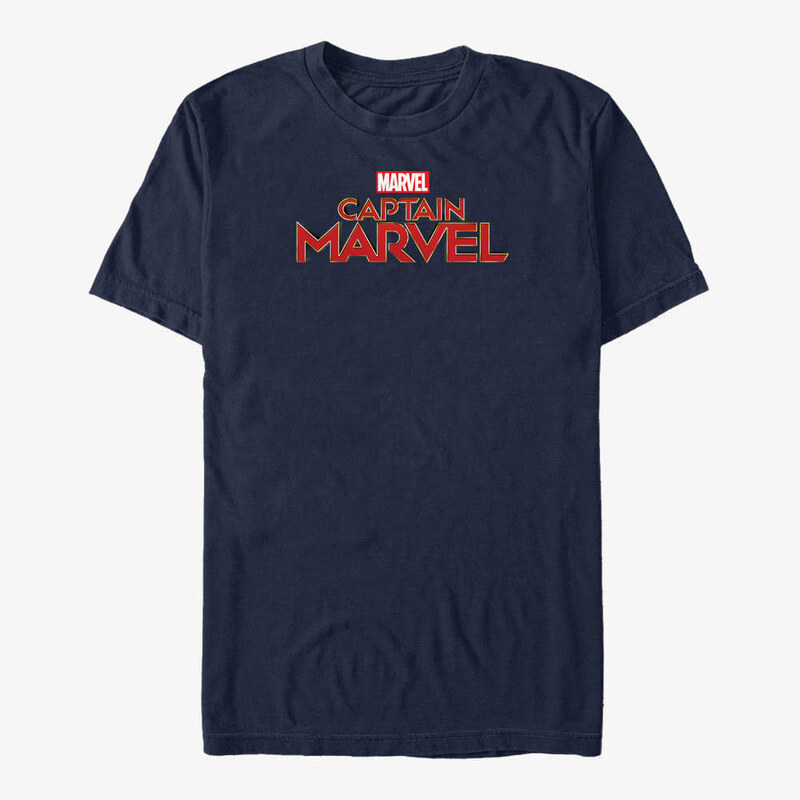 Koszulka męska Merch Captain Marvel: Movie - Captain Marvel Logo Unisex T-Shirt Navy Blue