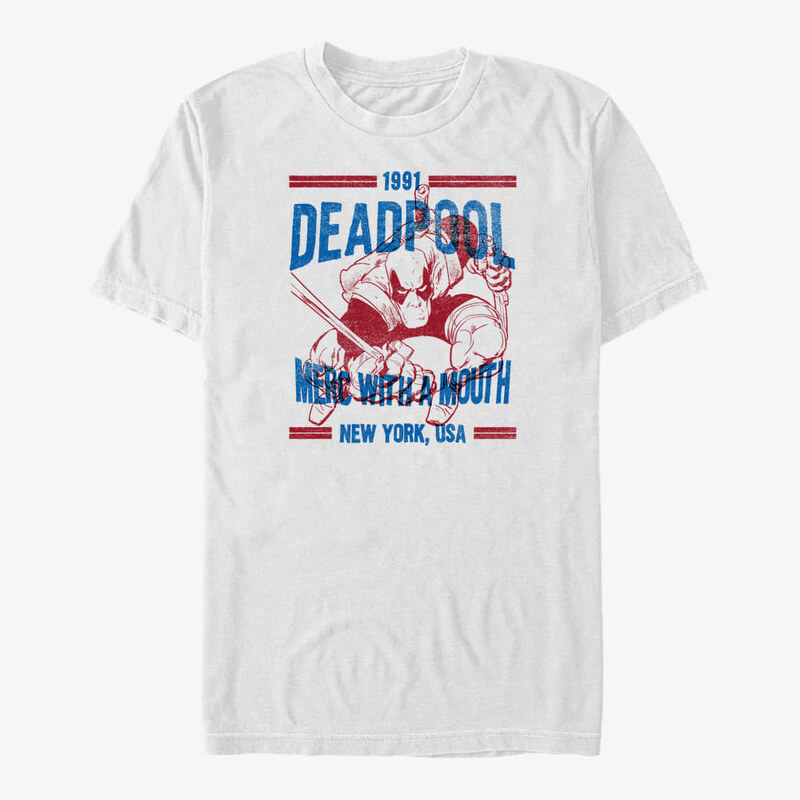 Koszulka męska Merch Marvel Deadpool - Deadpool Text Overlay Unisex T-Shirt White