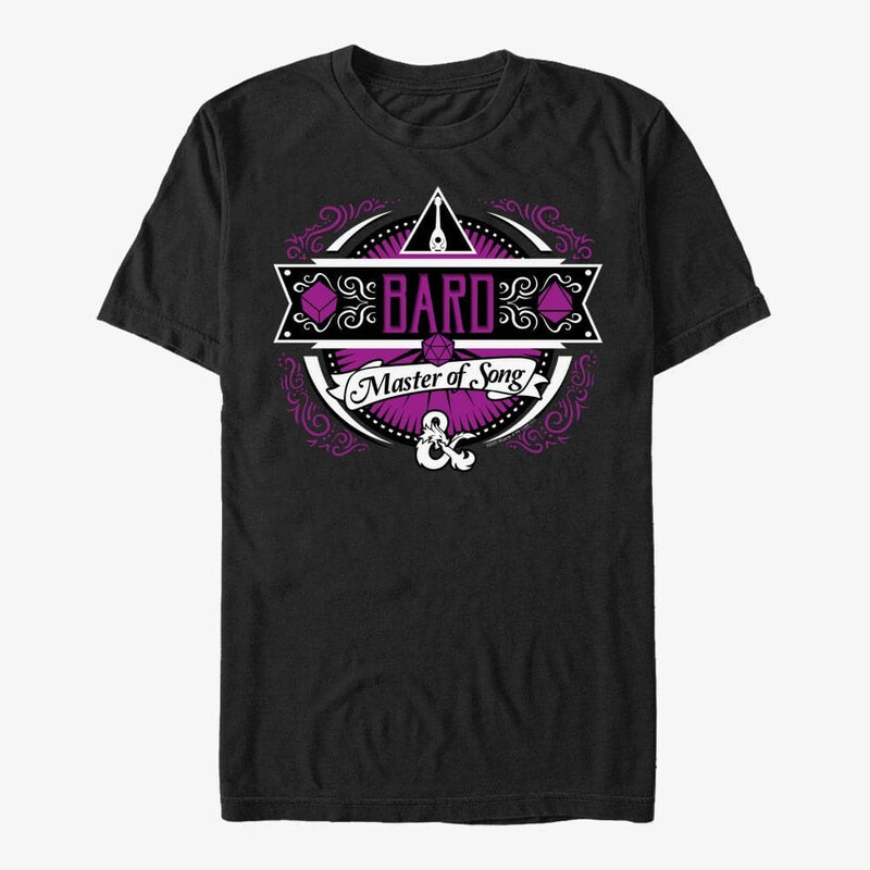 Koszulka męska Merch Dungeons & Dragons - Bard Label Unisex T-Shirt Black