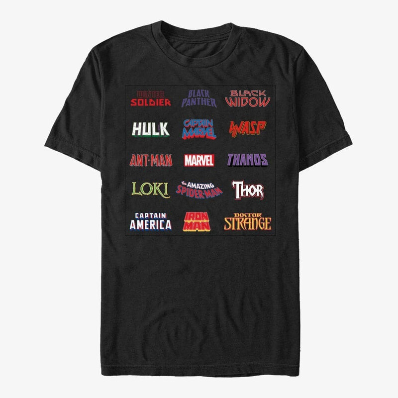 Koszulka męska Merch Marvel - English Logos Men's T-Shirt Black