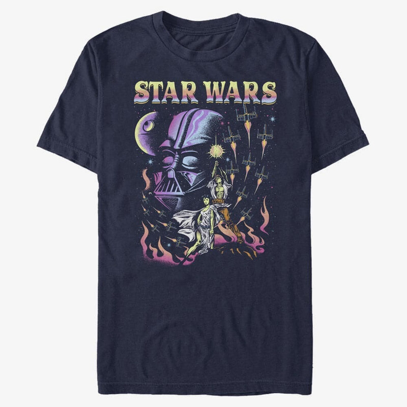 Koszulka męska Merch Star Wars: A New Hope - Blacklight Dark Side Men's T-Shirt Navy Blue