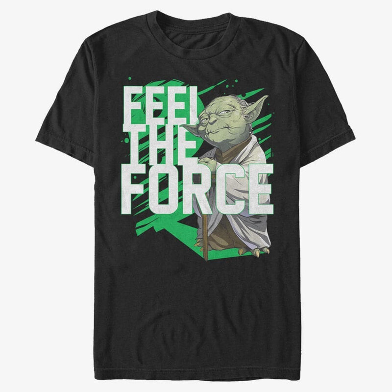 Koszulka męska Merch Star Wars: Classic - Force Stack Yoda Men's T-Shirt Black