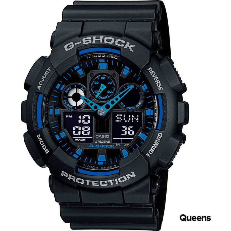 Męskie zegarki Casio G-Shock GA 100-1A2ER Black/ Blue