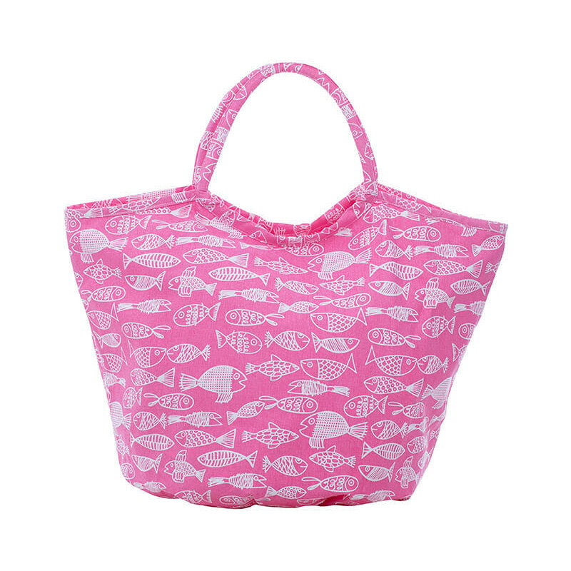 Overbeck and Friends Shopper bag "Crazy Fish" w kolorze różowym - 63 x 45 x 29 cm
