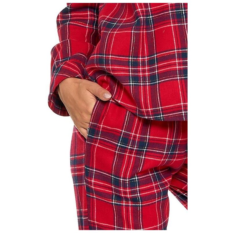 Moraj Damska piżama w kratkę Carola czerwona