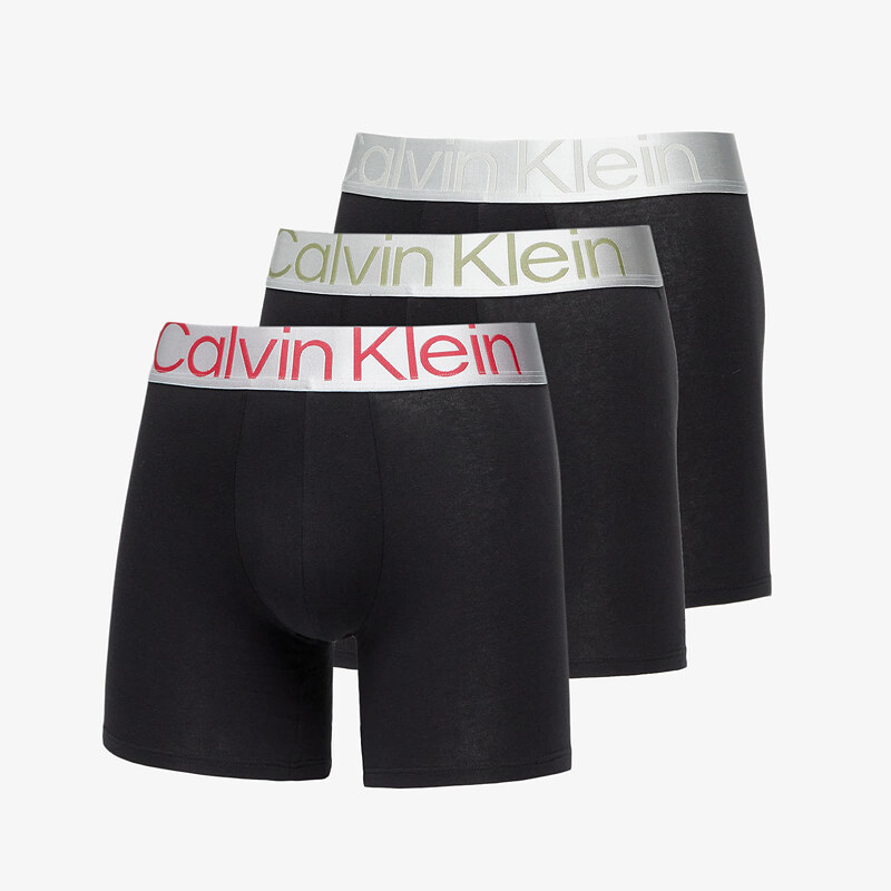 Bokserki Calvin Klein Reconsidered Steel Cotton Boxer Brief 3-Pack Black/ Grey Heather