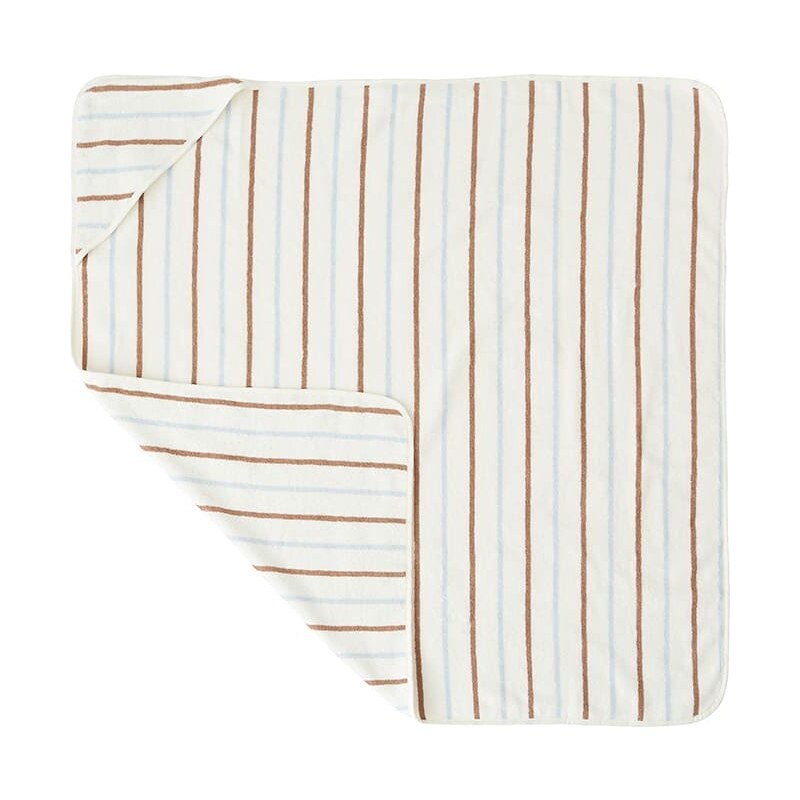 OYOY mini Ręcznik kąpielowy "Raita" w kolorze białym z kapturem - 100 x 100 cm