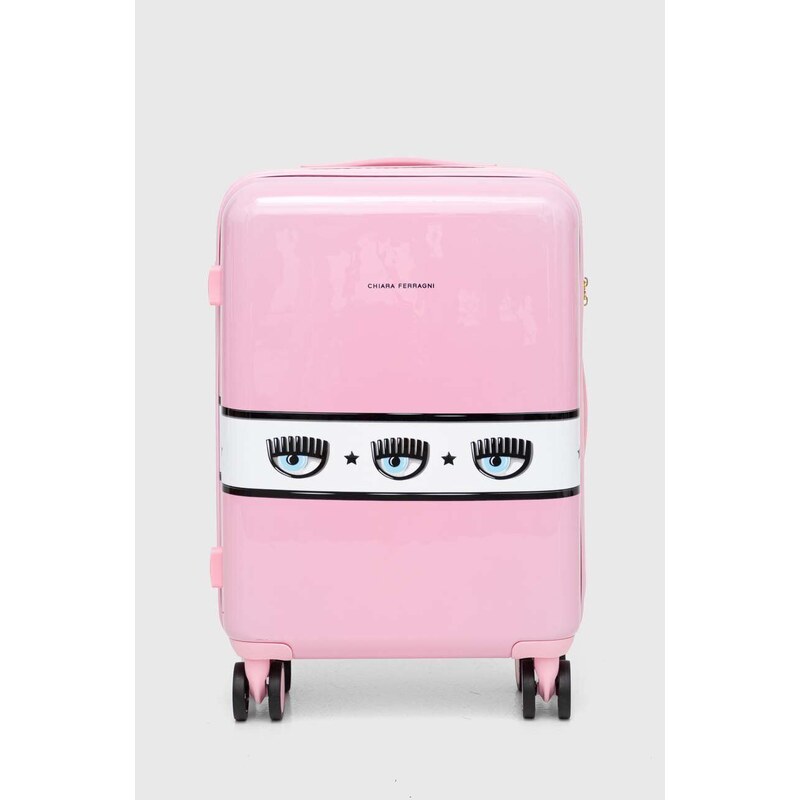 Chiara Ferragni walizka LOGOMANIA kolor różowy 76SB0LA1