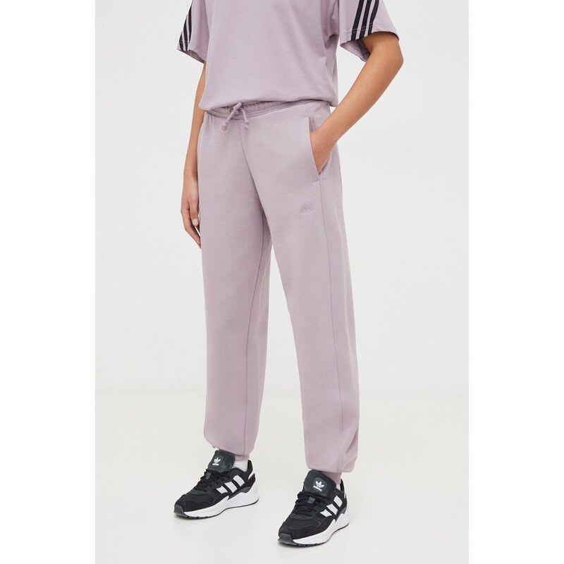 adidas spodnie dresowe kolor fioletowy gładkie IW1283