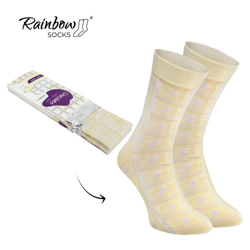 Butosklep Skarpetki Rainbow Socks Biała Czekolada 1 Para