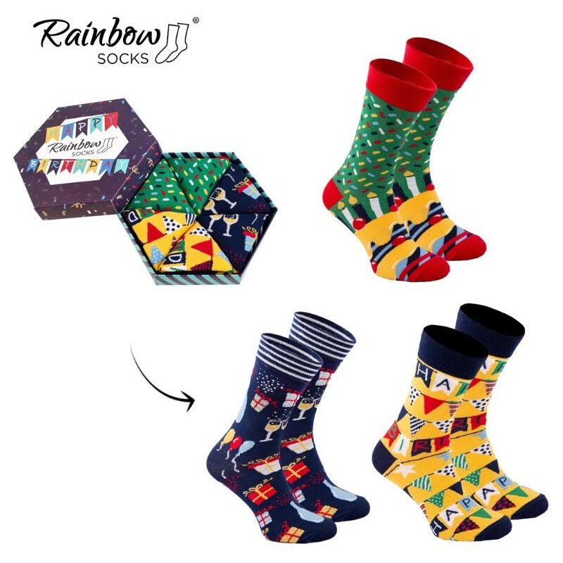 Butosklep Skarpetki Rainbow Socks Na Urodziny 3 Pary