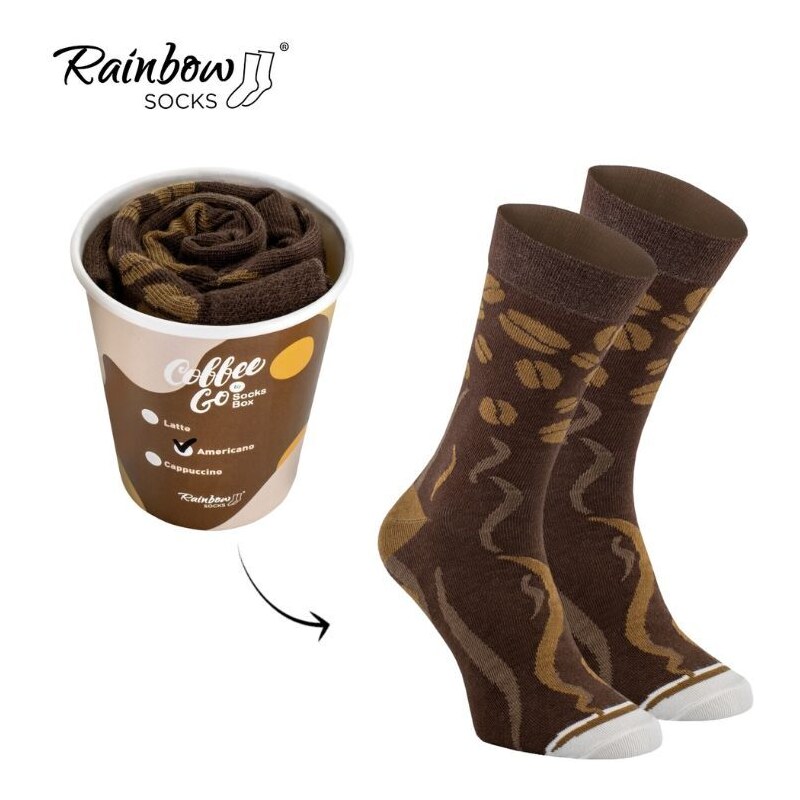 Butosklep Skarpetki Rainbow Socks Kawowe Espresso 1 Para