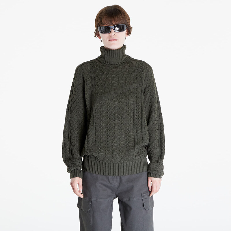 Męski sweter Nike Life Men's Cable Knit Turtleneck Sweater Cargo Khaki