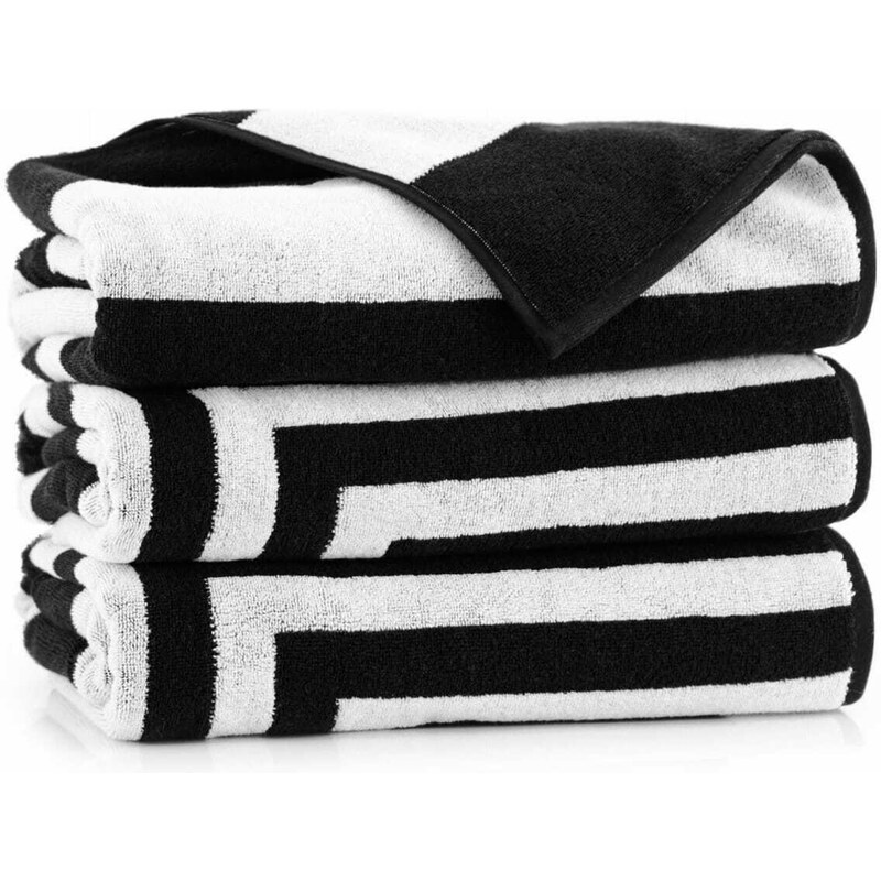 Inny Feba Duży ręcznik plażowy w biało-czarne pasy RK/791 (UNIVERSAL)