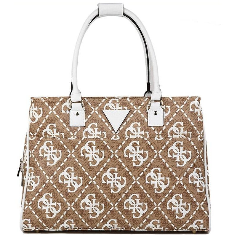 Guess Shopper bag w kolorze jasnobrązowo-białym - 45,4 x 32 x 19 cm