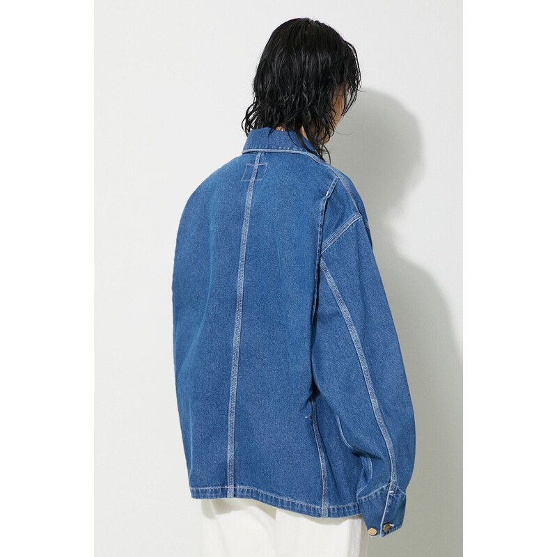 Carhartt WIP kurtka jeansowa OG Michigan Coat damska kolor niebieski przejściowa I031923.106