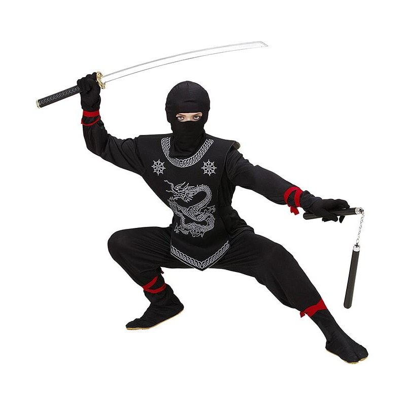 Carnival Party 4-częściowy kostium "Ninja" w kolorze czarnym