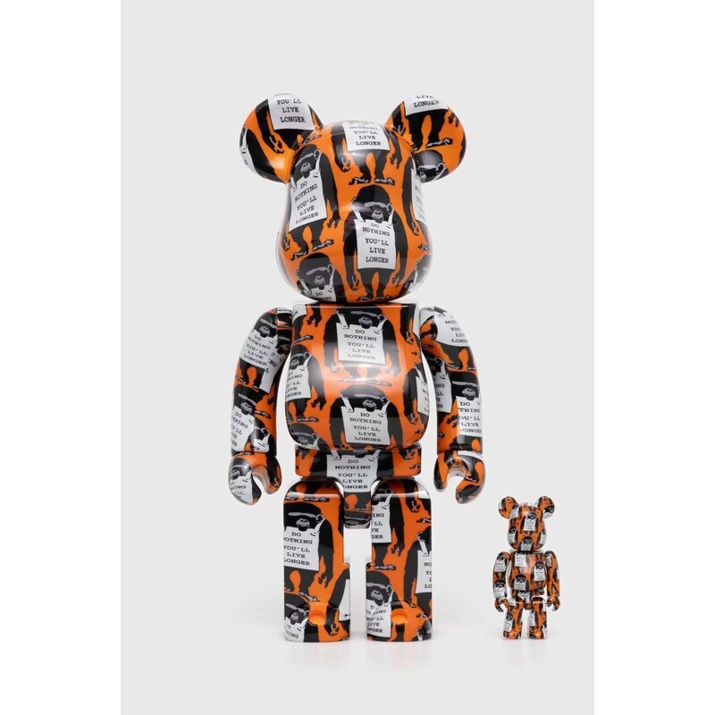 Medicom Toy figurka dekoracyjna Be@rbrick Monkey Sign Orange 100% & 400% 2-pack