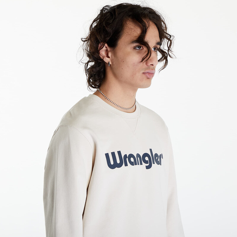 Męska bluza z kapturem Wrangler Logo Crew Sweat Vintage White