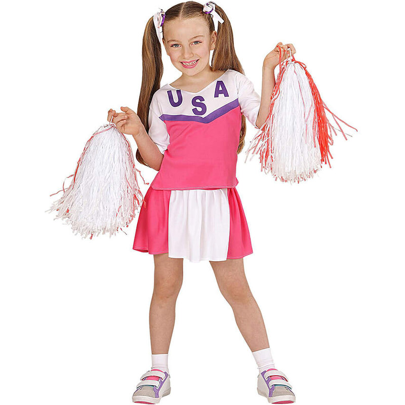 Carnival Party Sukienka kostiumowa "Cheerleader" w kolorze biało-różowym