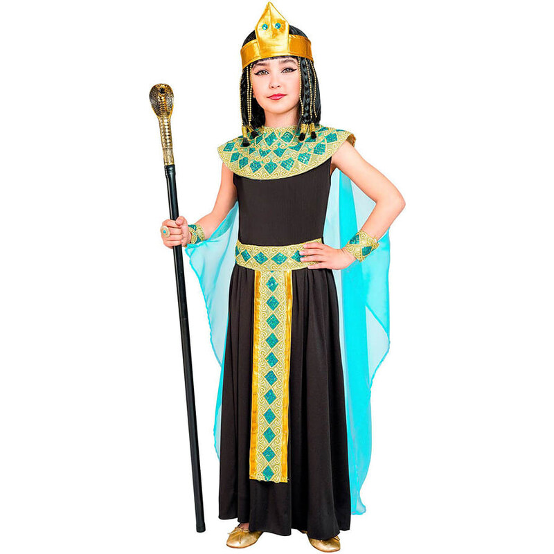 Carnival Party 6-częściowy kostium "Cleopatra" w kolorze czarno-turkusowym