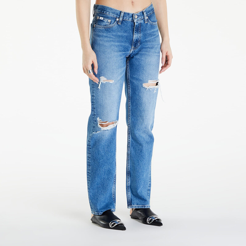 Damskie dżinsy Calvin Klein Jeans Low Rise Straight Jeans Denim Medium
