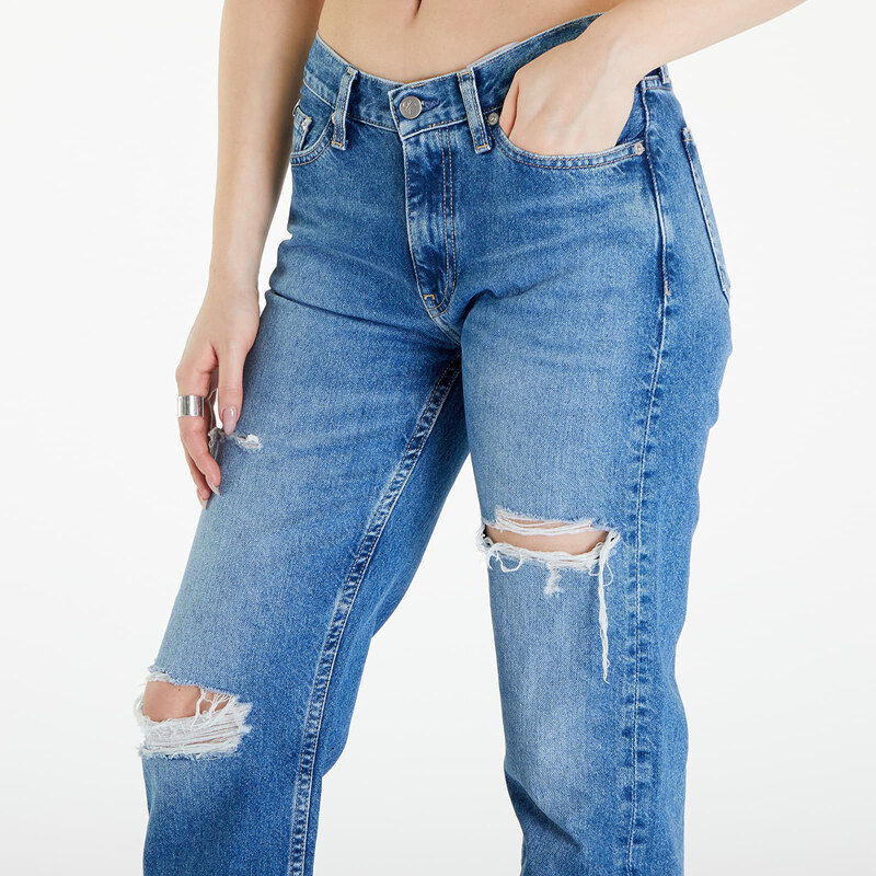 Damskie dżinsy Calvin Klein Jeans Low Rise Straight Jeans Denim Medium