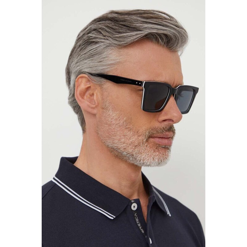 Tommy Hilfiger okulary przeciwsłoneczne męskie kolor czarny TH 2067/S