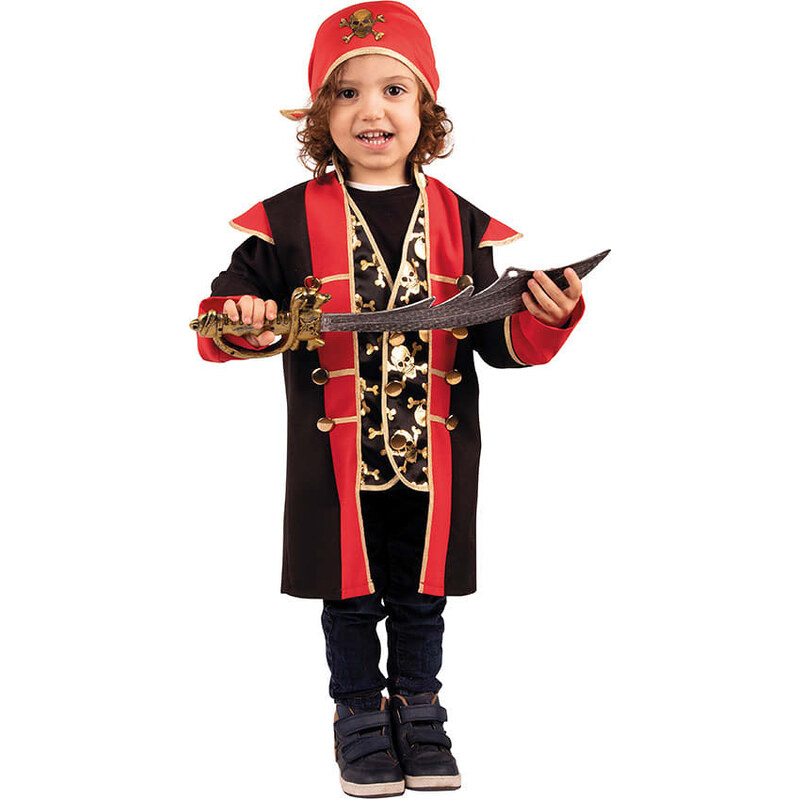 Party x People 3-częściowy kostium "Pirat Will" w kolorze czarno-czerwonym