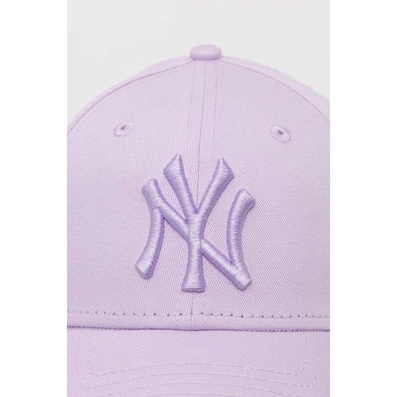 New Era czapka z daszkiem bawełniana kolor fioletowy z aplikacją NEW YORK YANKEES