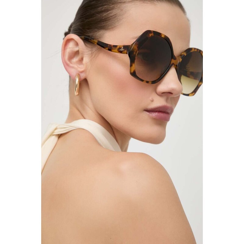 Vivienne Westwood okulary przeciwsłoneczne damskie kolor brązowy VW501812759