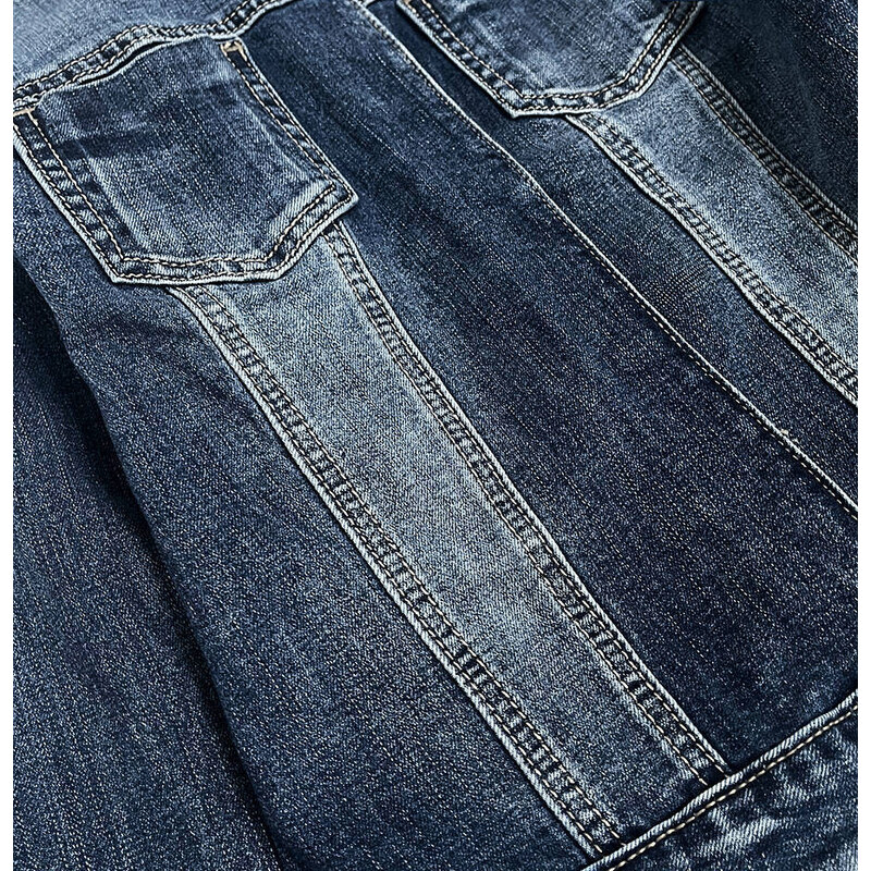 Re-Dress Krótka damska kurtka jeansowa granatowa (c062)