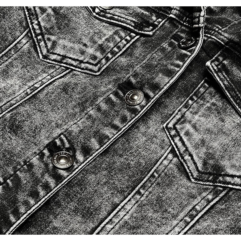P.O.P. SEVEN Krótka damska kurtka jeansowa czarna (pop5989-k)
