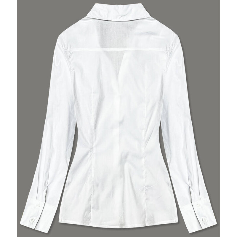 S&G Collection Klasyczna bawełniana koszula damska biała (0818-3#)